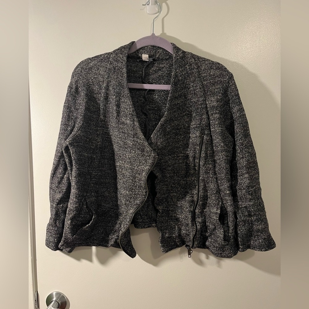 Eileen Fisher Tweed Charcoal and Light Gray Jacket